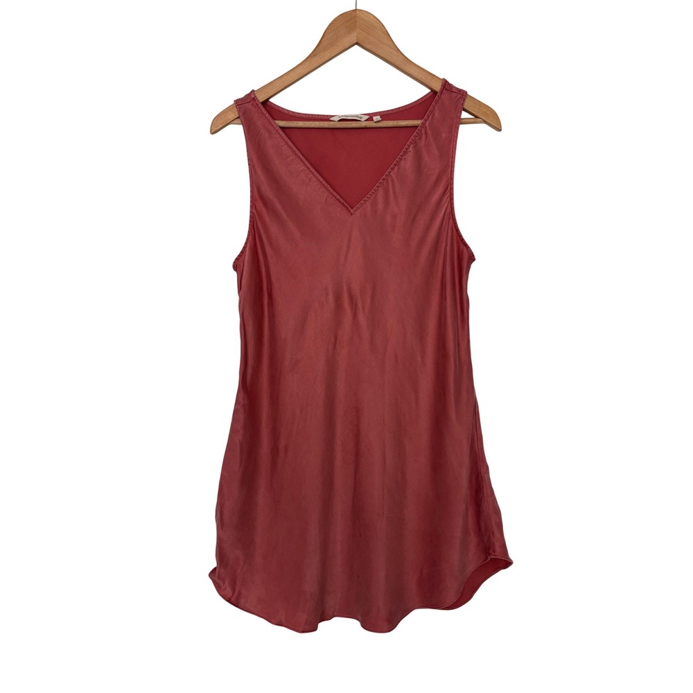 Soft Surroundings Dusty Rose Slip Dress V-Neck 90's Minimalism Lyocell Blend L